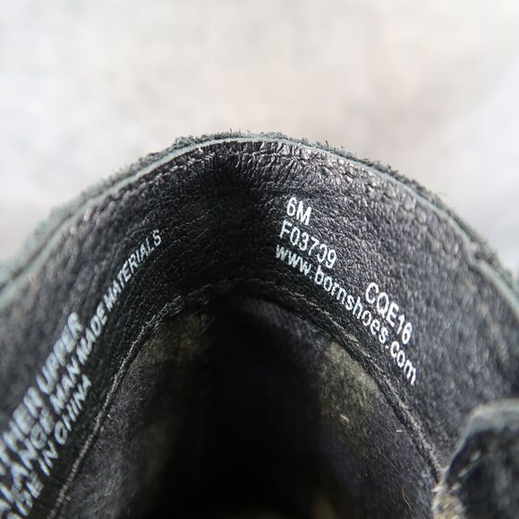 Born Shoes Womens 6 Booties Morocco Leather Distressed Buckle Strap Black Zip - Picture 6 of 16